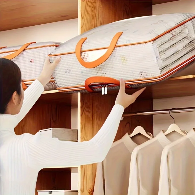 Large Capacity Transparent PVC Mesh Storage Bag - Suitable for Clothing, Bedding, Moving, Durable Multifunctional Storage Bag