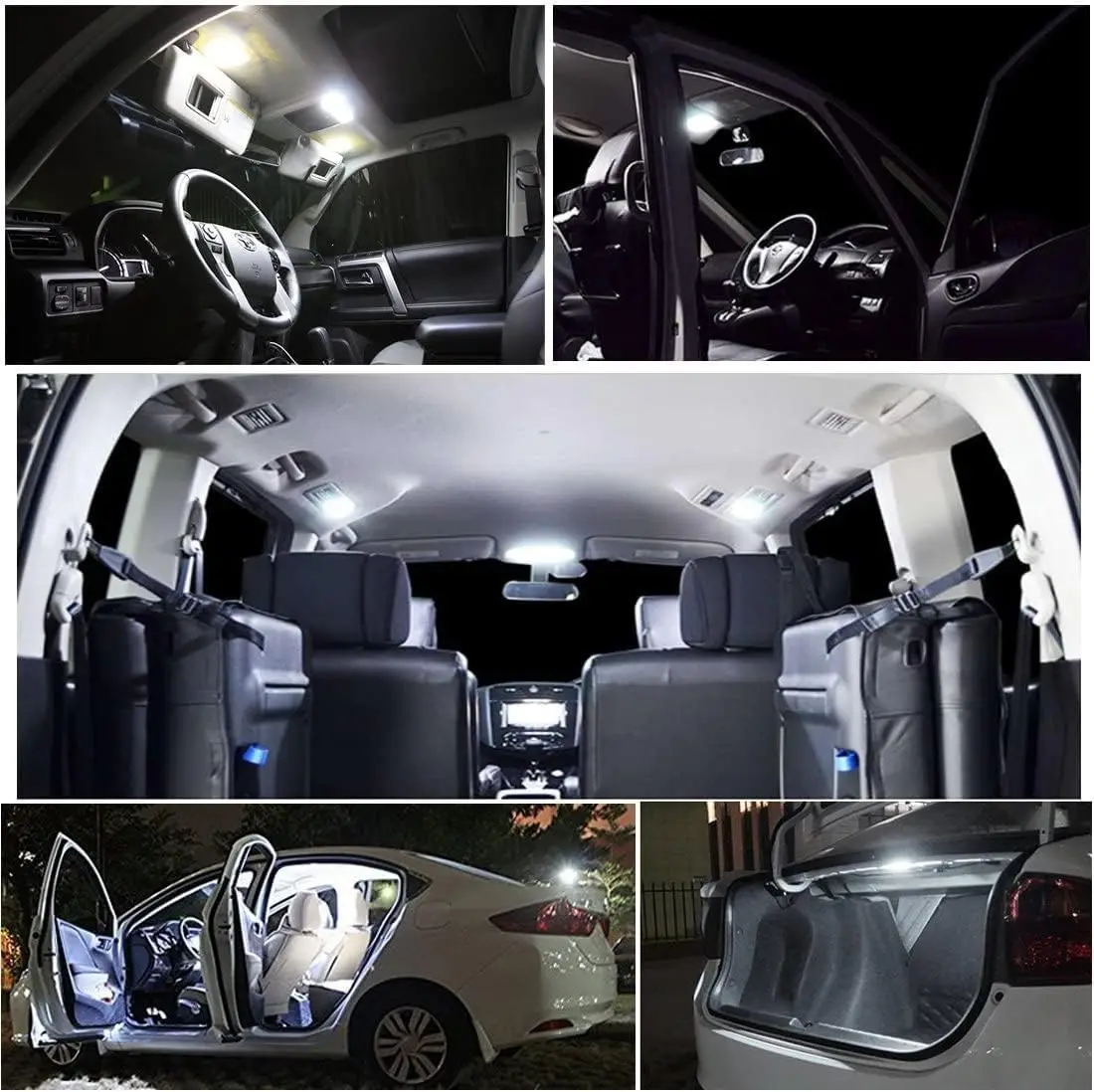 Premium T10 W5W LED Bulb Set for Car Interior Lighting - Multi-Color Options
