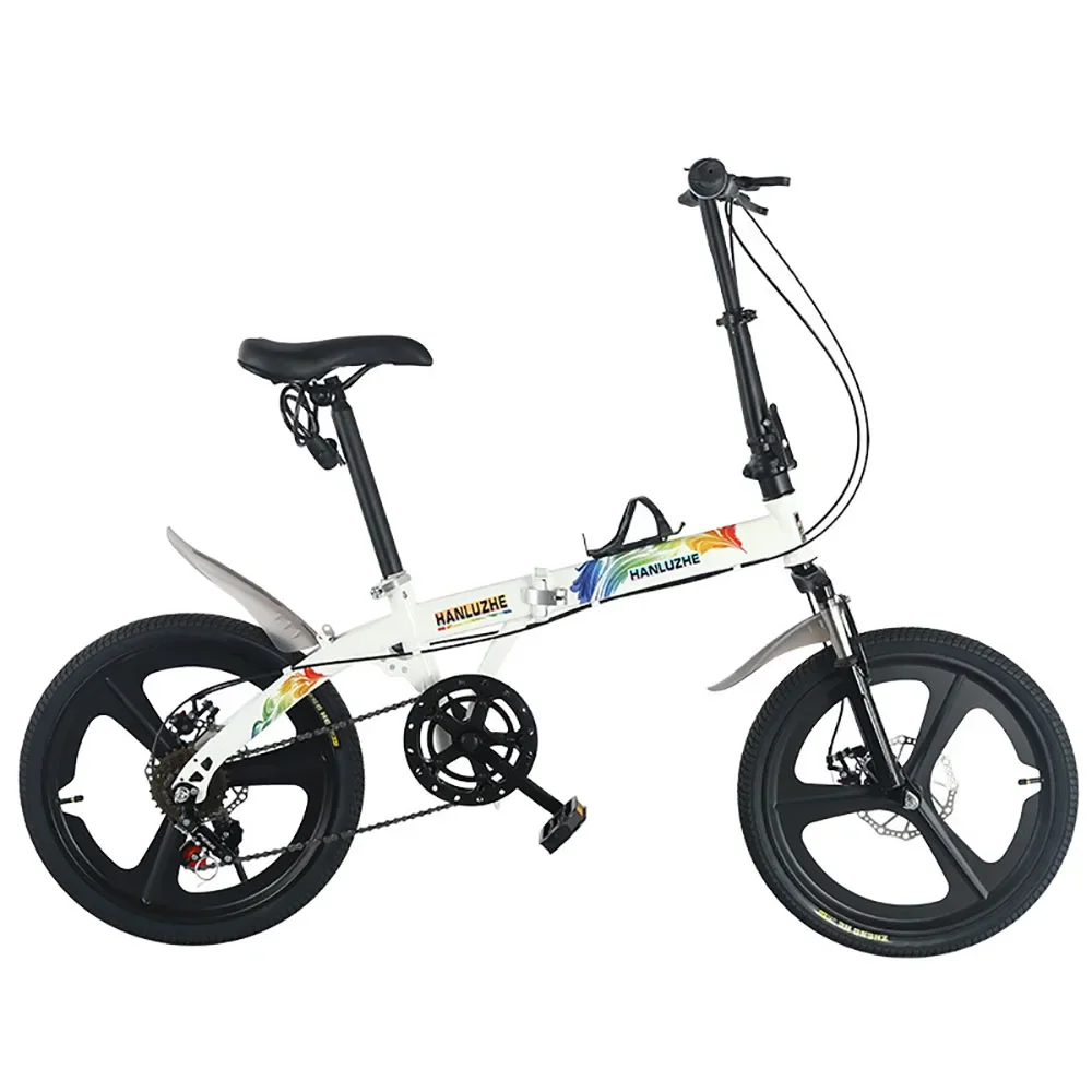 

16 Inch Bicycle Adult Folding Bicycle 7 Speed High Carbon Steel Frame Stable Sturdy Double Disc Brake Sensitive Safe Comfortable