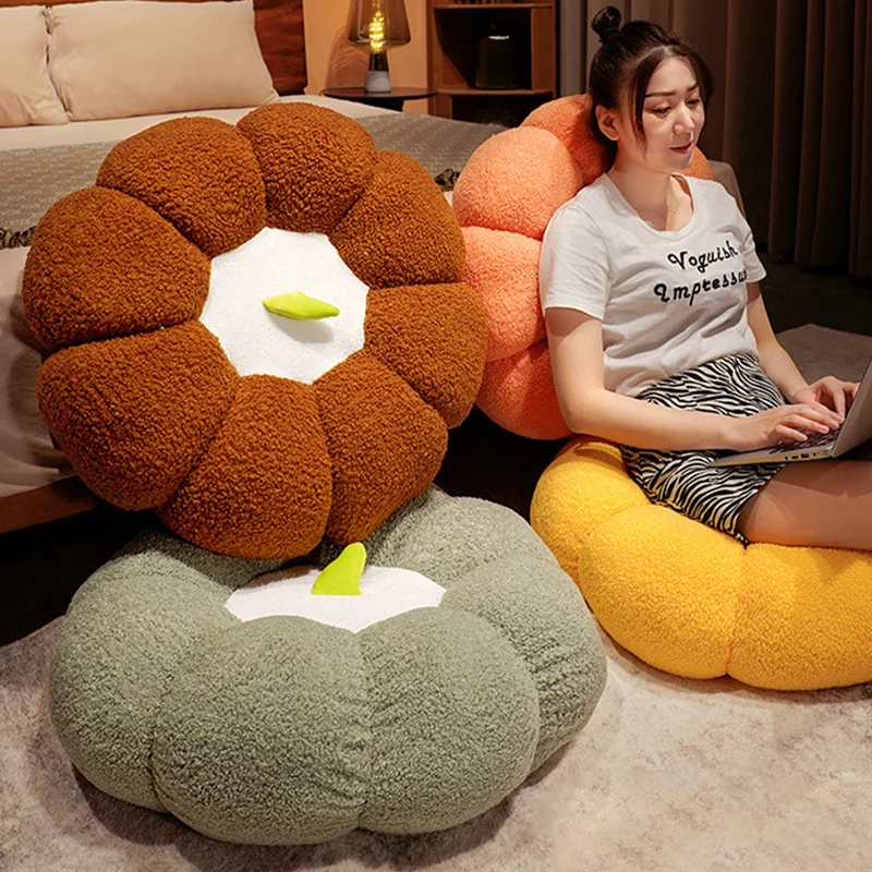 

Simulation Pumpkin Futon Cushion PP Cotton Filled Seat Cushion Sofa Floor Office Car Home Pillow Tatami Mat Halloween Props Gift