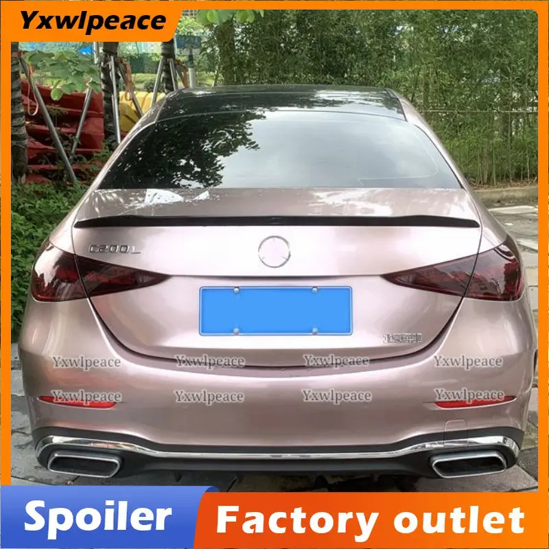 

For Mercedes-Benz C-Class W206 Spoiler 2020 2021 W206 4 Doors G63 Style ABS Material Rear Trunk Lip Spoiler Wing