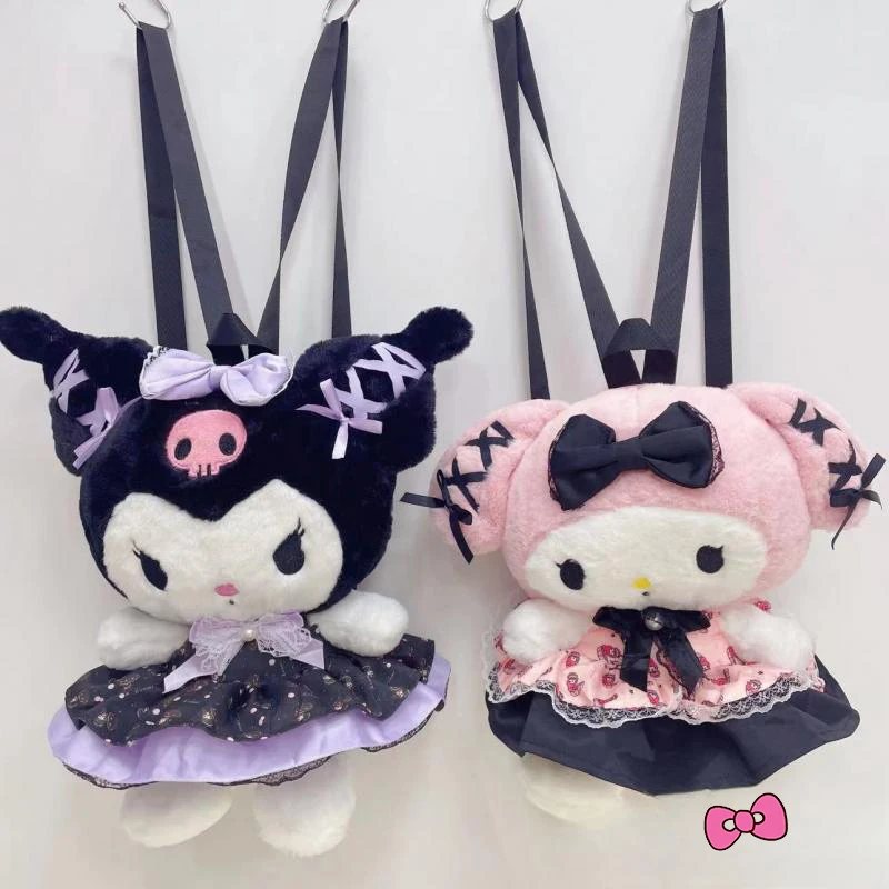 Kawaii Sanrio Bag Kuromi peluche zaino Lolita Style Plushies peluche bambola giocattoli My Melody Bag donna Tote Girl Christmas