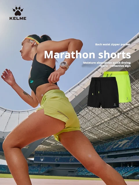 Kelme Women's Marathon Shorts Yoga Quick-drying Three-quarter Pants Professional Fitness Sports Shorts Outdoor Running Pants