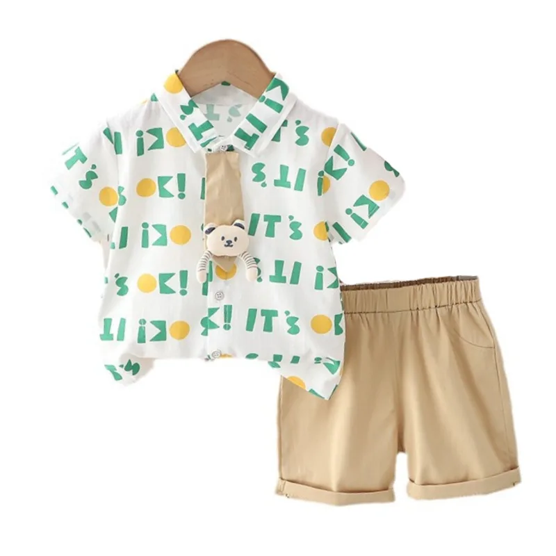 

New Summer Fashion Baby Clothes Suit Children Boys Casual Letter Shirt Shorts 2Pcs/Sets Toddler Sports Costume Kids Tracksuits