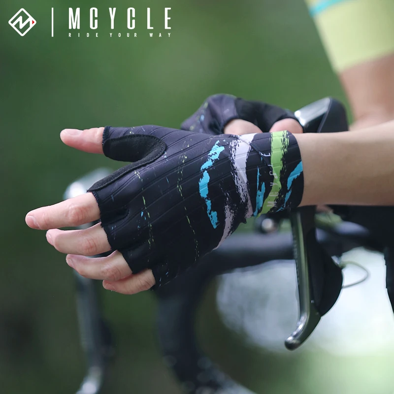 Mcycle 하이 퀄리티 반 손가락 캐시미어 젤 사이클링 장갑, 남성용 산악 자전거 장갑, 반 손가락 오토바이 장갑