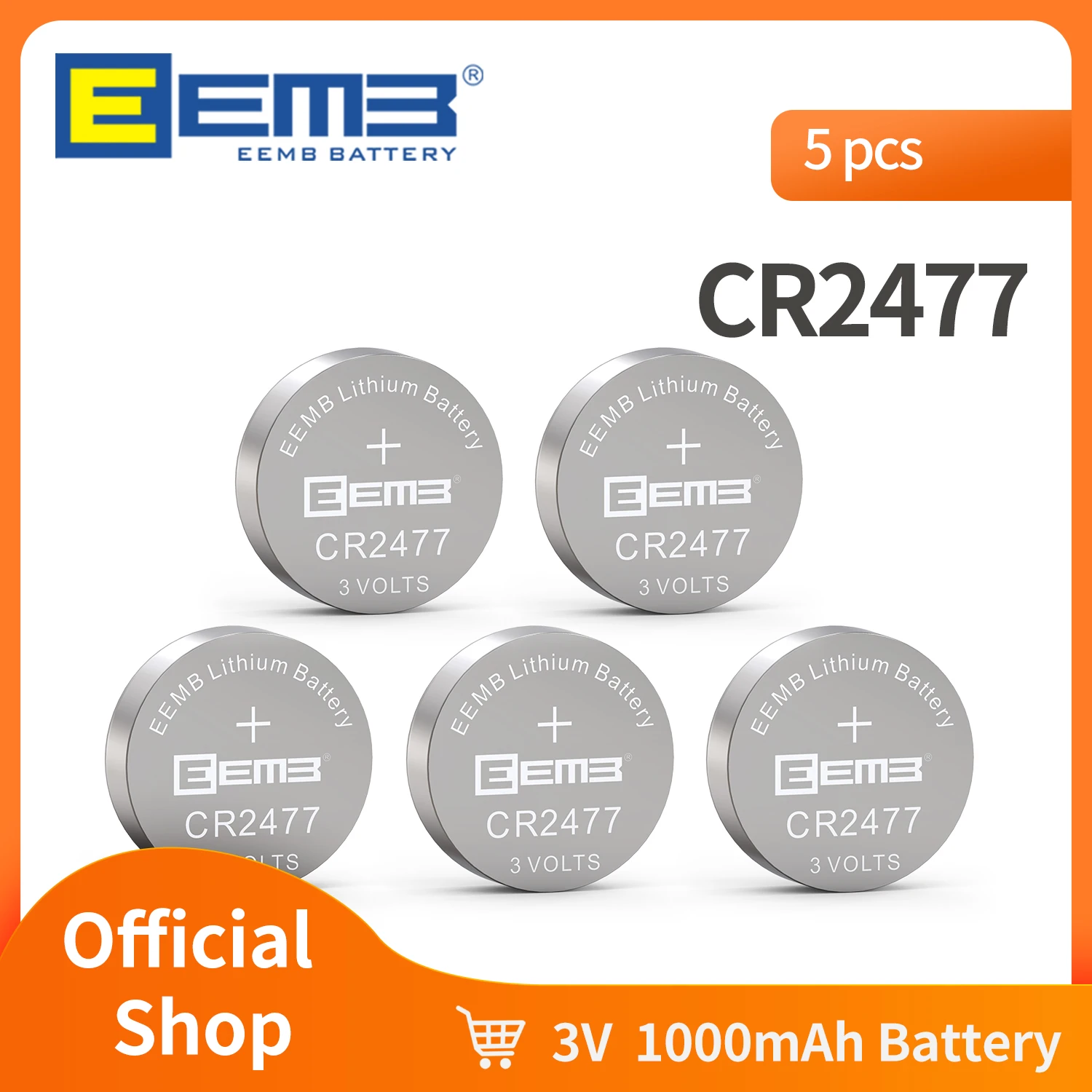 Eymb – bouton 3V CR2477, Lithium, 1000mAh, pile Non Rechargeable, pour pièces de monnaie, montres, clés de voiture AliExpress