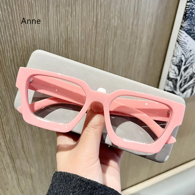 

Thick Edged Square Computer Eyeglass Women Men Anti Blue Light Plain Glasses Vintage Colorful Oversized Optical Eyeglasses очки