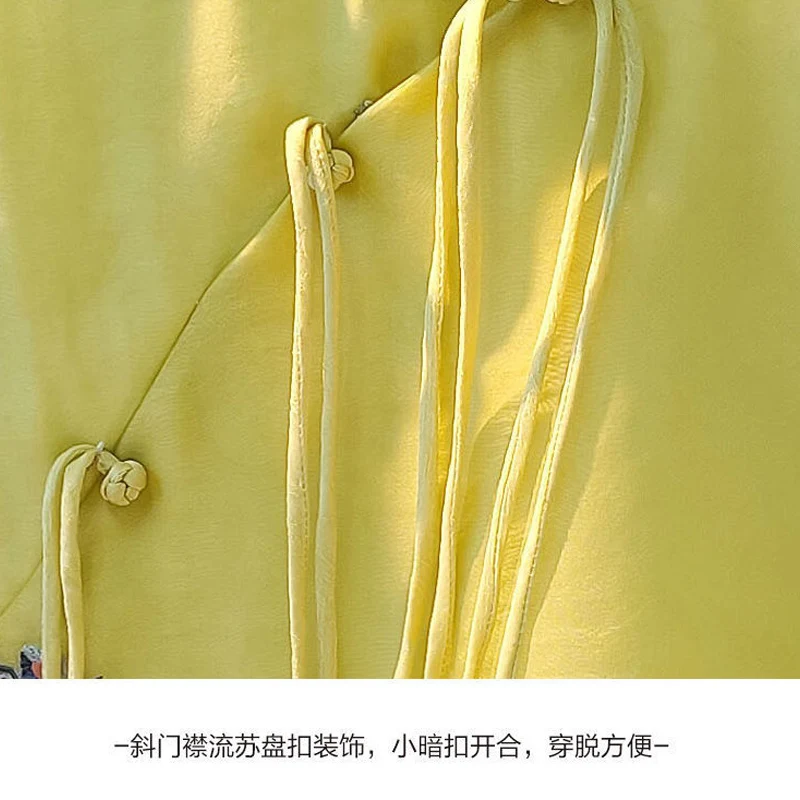 Spring Summer New Fashion Long Sleeve Shirt Women High Street Casual Vintage Elegant Button Embroidered Chinese Style Chic Tops