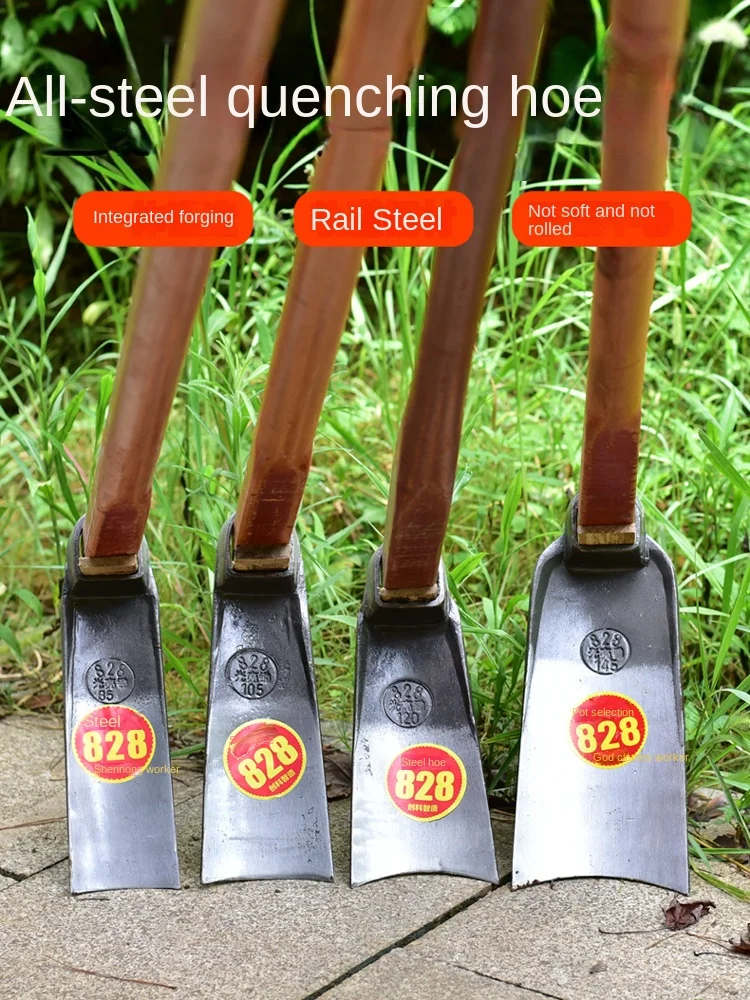 

Track Steel Long Hoe Farm Tools Soil Digging Household Vegetable Planting Large Hoe Weeding Outdoor Tools All Steel hoe