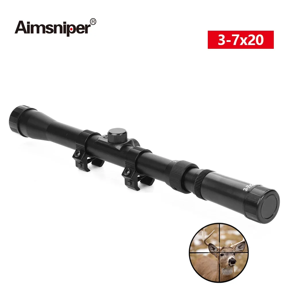 Hunting Riflescope Telescopic Sight Reflex Crosshair Rifle Scope Airsoft Optics Sight 4x20 4x28 3-7X20 3-7x28 Fit 11mm Rail Gun