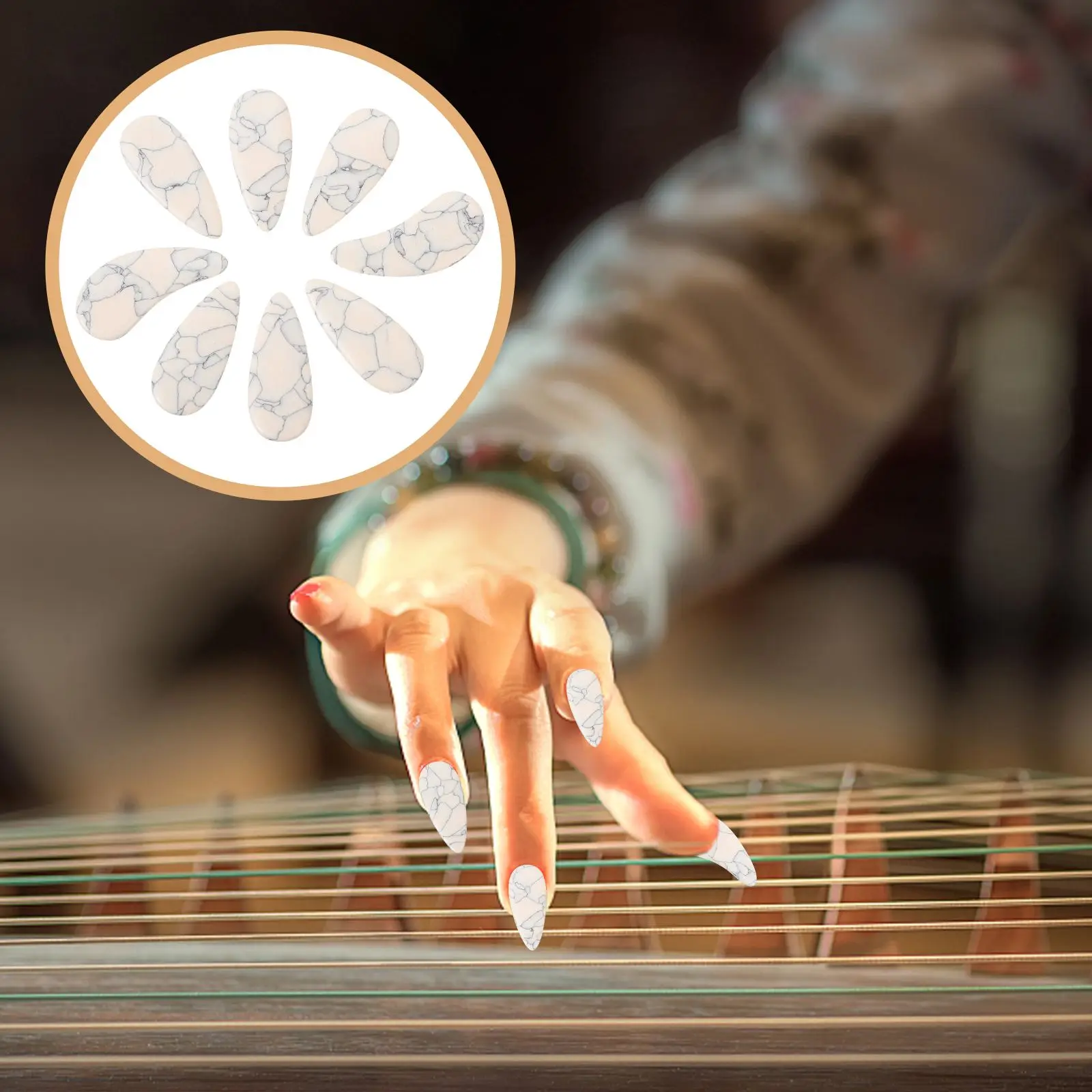 Guzheng Finger Supplies Nails Picks Instrument Tapes Pipa Bitingbandage Nail Adults Prevention Fake Adhesive Practice Tape guzheng finger guard