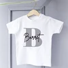 Personalised Initial Boys T-shirt Custom Boy Name Clothes Summer Short Sleeve Tops Letter Print Kids Tees Casual Toddler Outfits 4