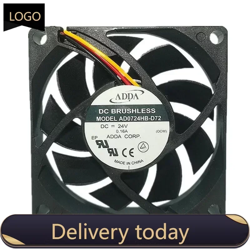 New ADDA Dual Ball Bearing 7015 70MM 70x70x15mm VLT Automation Drive Cooling Fan 24V 0.16A With 3pin RD