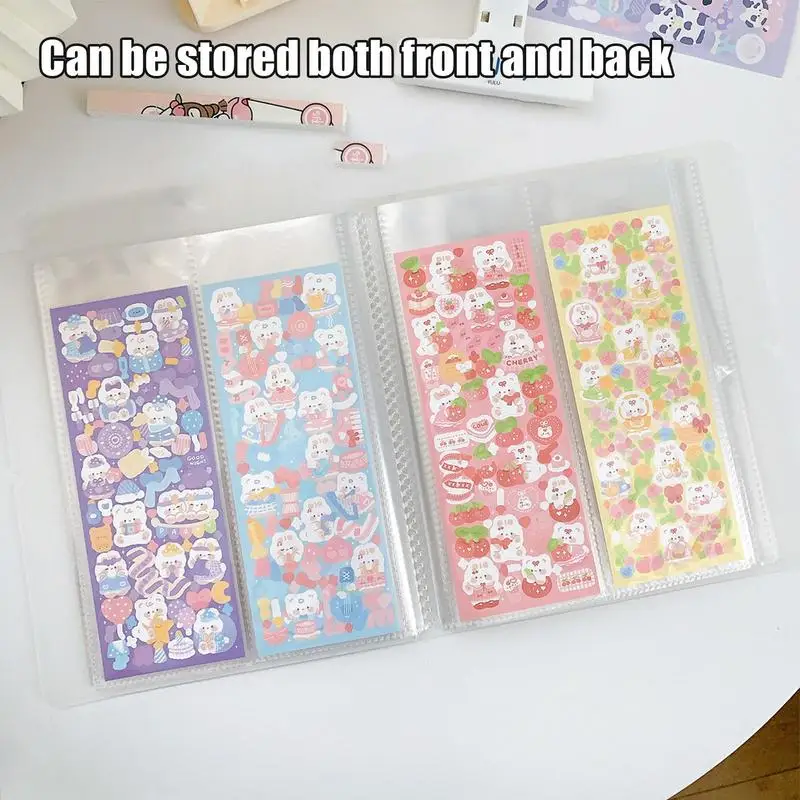 Sticker Organizer Book Album Organizer Collection For Stickers Reusable Frosted Book For Exhibition School And Home