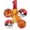 New Pokemon Party Balloon Cartoon Pikachu Squirtle Number Balloon for 1 2 3 4 5 6 7 8 9 Years Kids Baby Birthday Decor Supplies 2