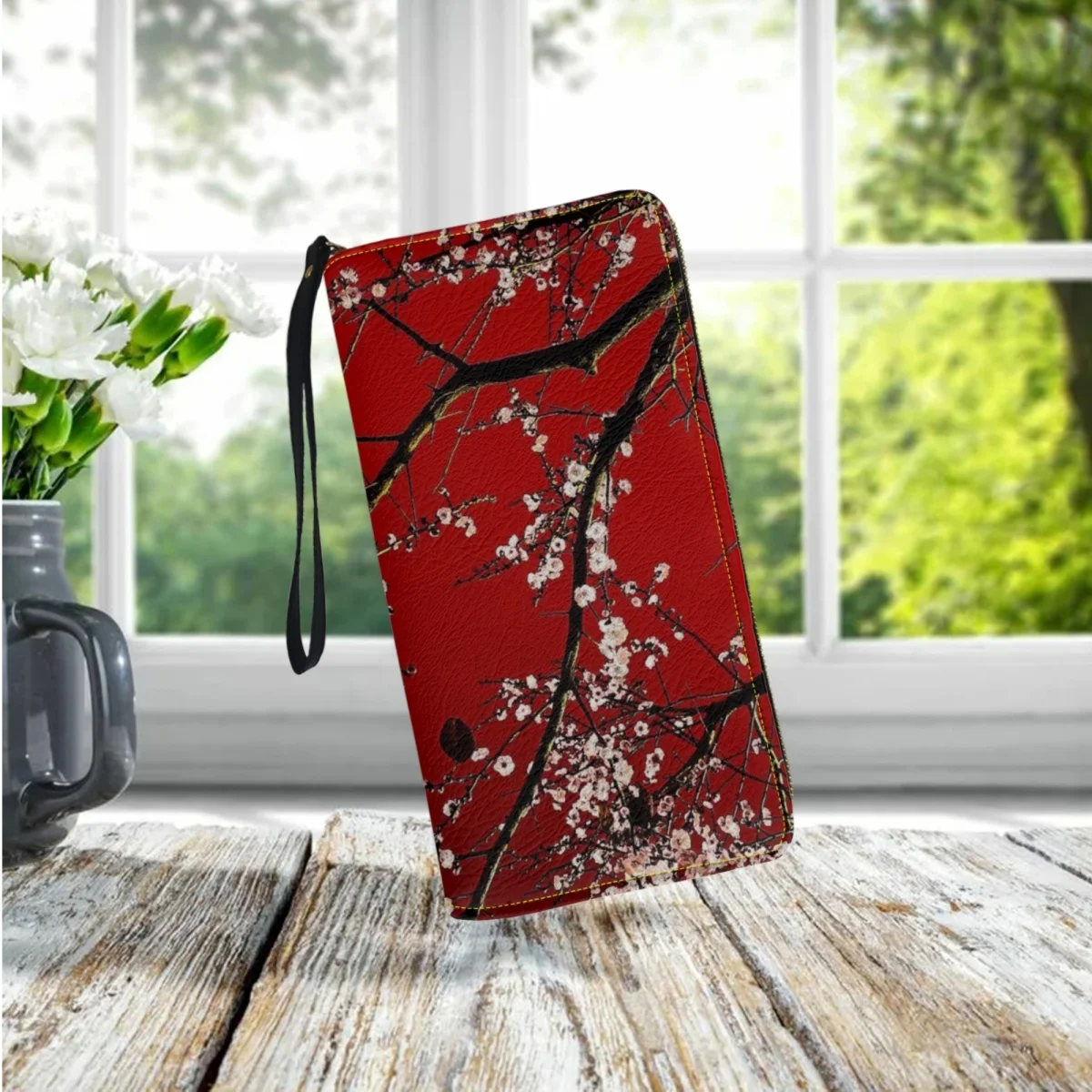 Cherry Blossoms Personalized Women's Wallet Floral Style Female Purse Long  Wristlet Wallets Party Clutch Billeteras for Girls - AliExpress