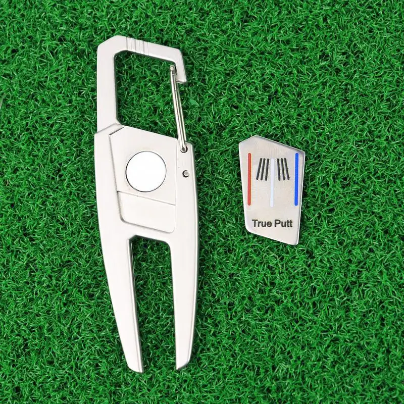 Golf Divot Tool Golf Putting Green Fork Zinc Alloy Golf Divot Repair Tool Pitch Groove Cleaner Golf Pitchforks Golf Accessories 3