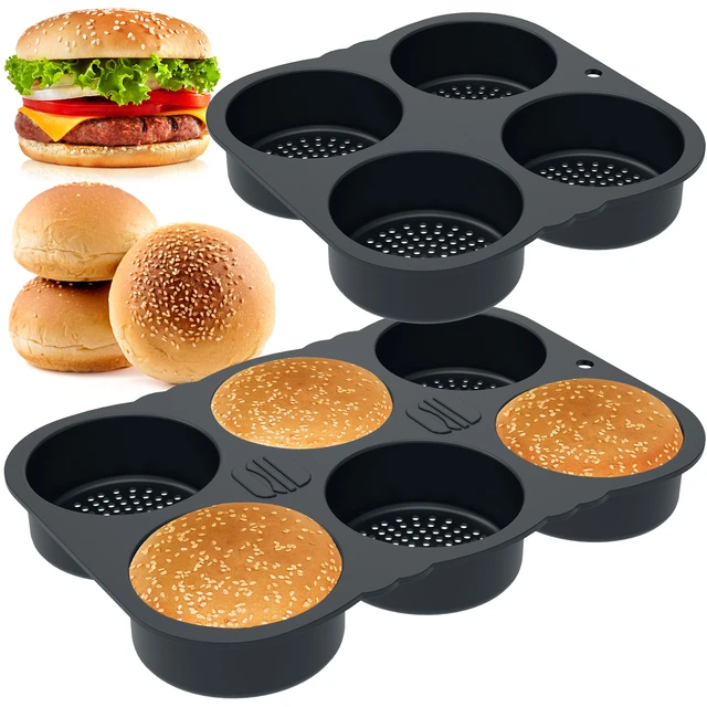 Hamburger Bun Pan Food Grade BPA Free Heat-Resistant Dishwasher Safe Burger  Mold Baking Pan Kitchen Accessories - AliExpress