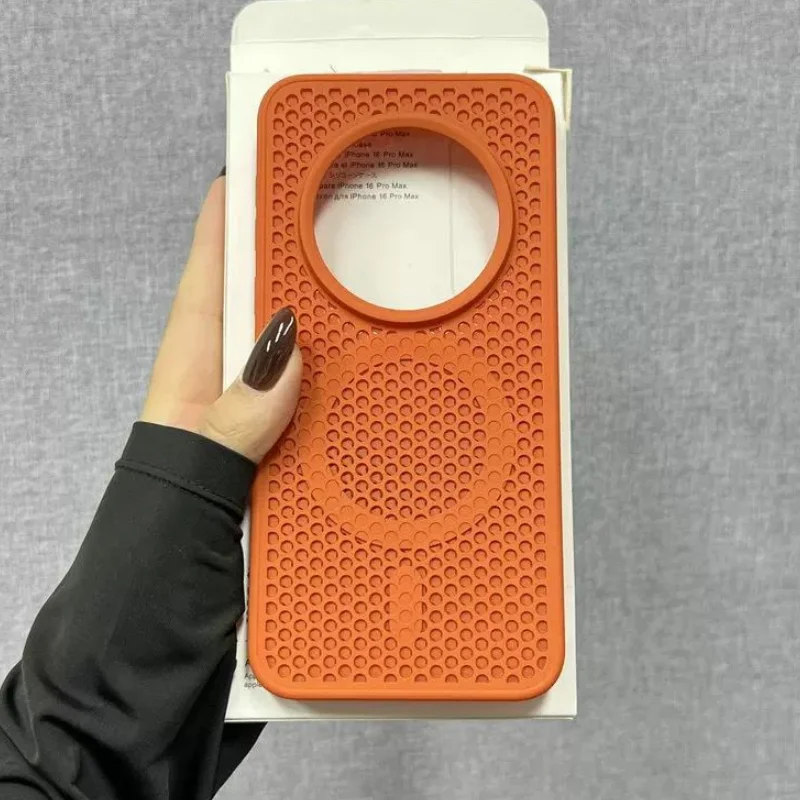 Magnetic Cooling Shockproof Honeycomb Phone Case with Breathable Matte Finish