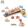 Wooden Baby Toy  Wooden Trailer  Babies Learn Cognitive Toy  Hand And Foot Coordination Toy  Color Recognition Toy  Silicone Toy 1