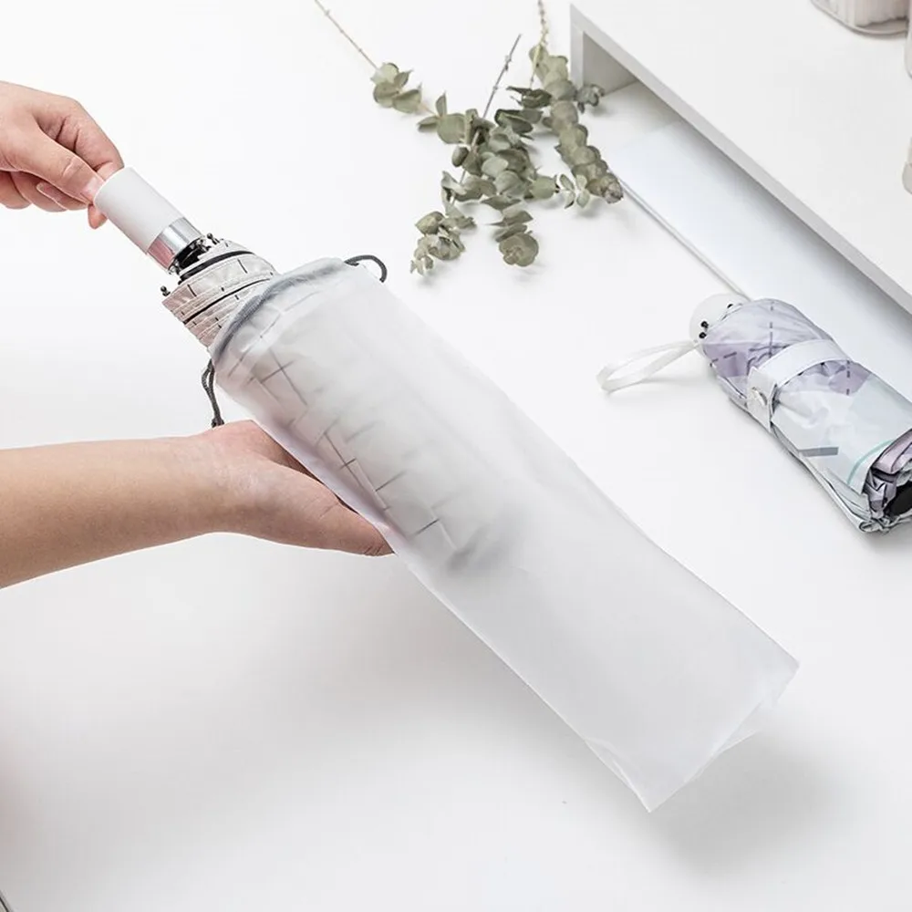 

Reusable Portable Umbrella Drawstring Storage Cover Home OrganizerTranslucent Plastic Bag Umbrella Storage Bag