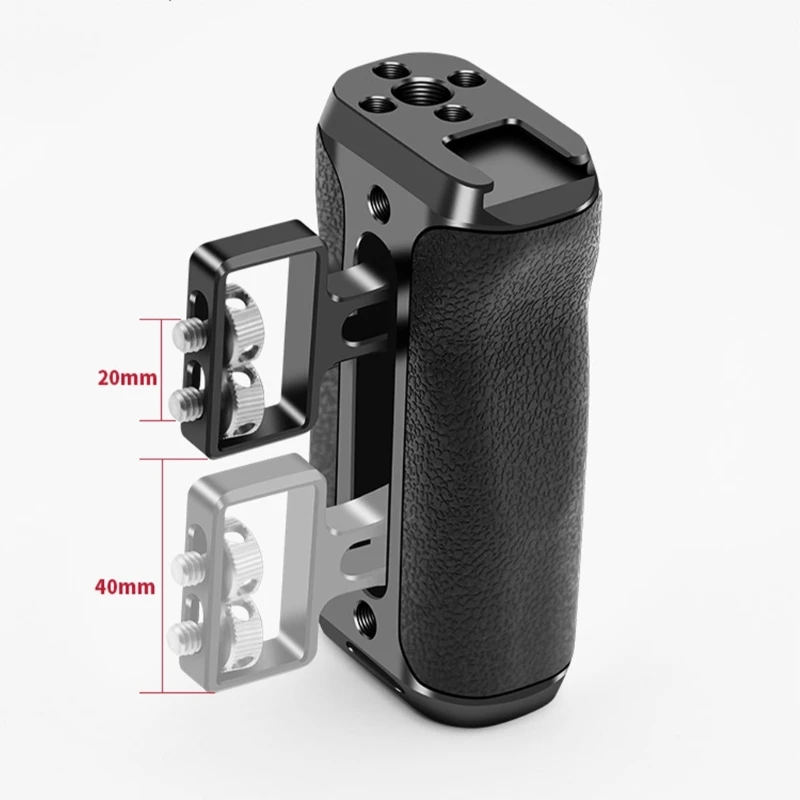 Aluminum Alloy Camera Handle Left Right Side Hand Grip With Integrated Cold Shoe For Lights Microphones Monitors