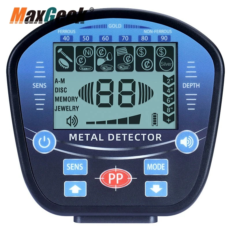Maxgeek GT860 Underground Metal Detector Gold Finder Gold Detector with Large LED Display 10" Search Coil 2