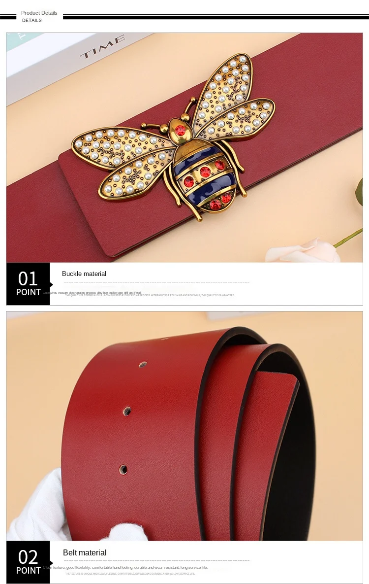 7cm Wide Luxury Brand Famous Designer Fashion Metal Buckle Ladies Girdle 2022 New Leather Excellent Wear-resistant Belt leather waist belt