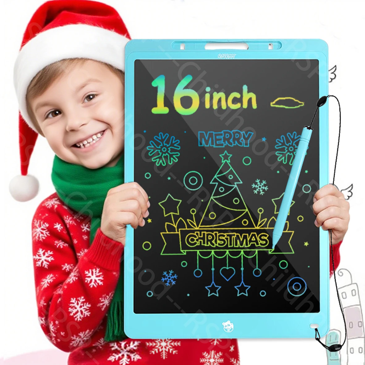 16 Inch LCD Writing Tablet Large Electronic Color Drawing Board Erasable Screen Perfect Educational Toys Birthday Christmas Gift
