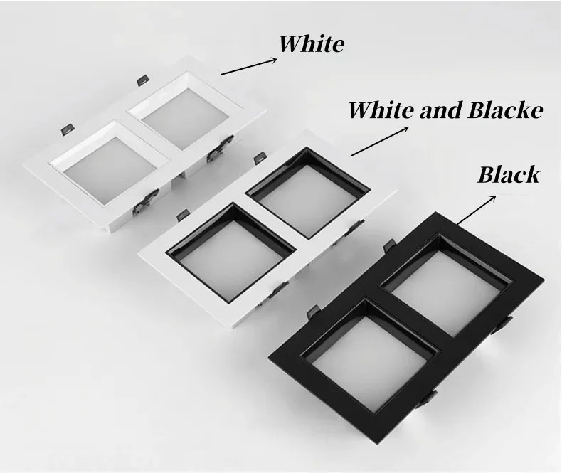 눈부심 방지 이중 헤드 매립형 LED 그릴 다운라이트
