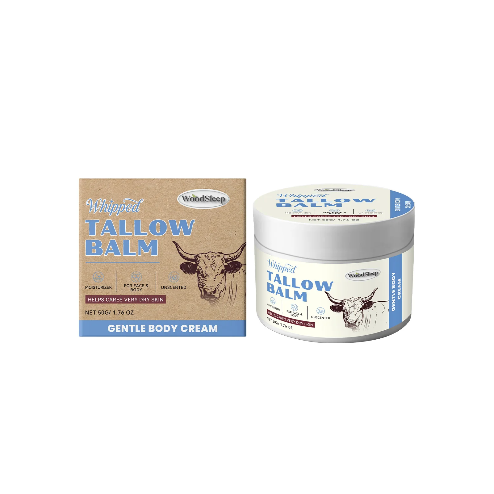 Tallow Moisturizing Cream - A Daily Hydrating Skincare Cream for Gently Nourishing Skin, Leaving It Moist, Smooth & Supple