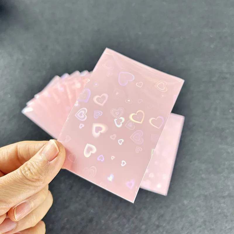50Pcs Heart Shaped Kpop Card Sleeves Protector