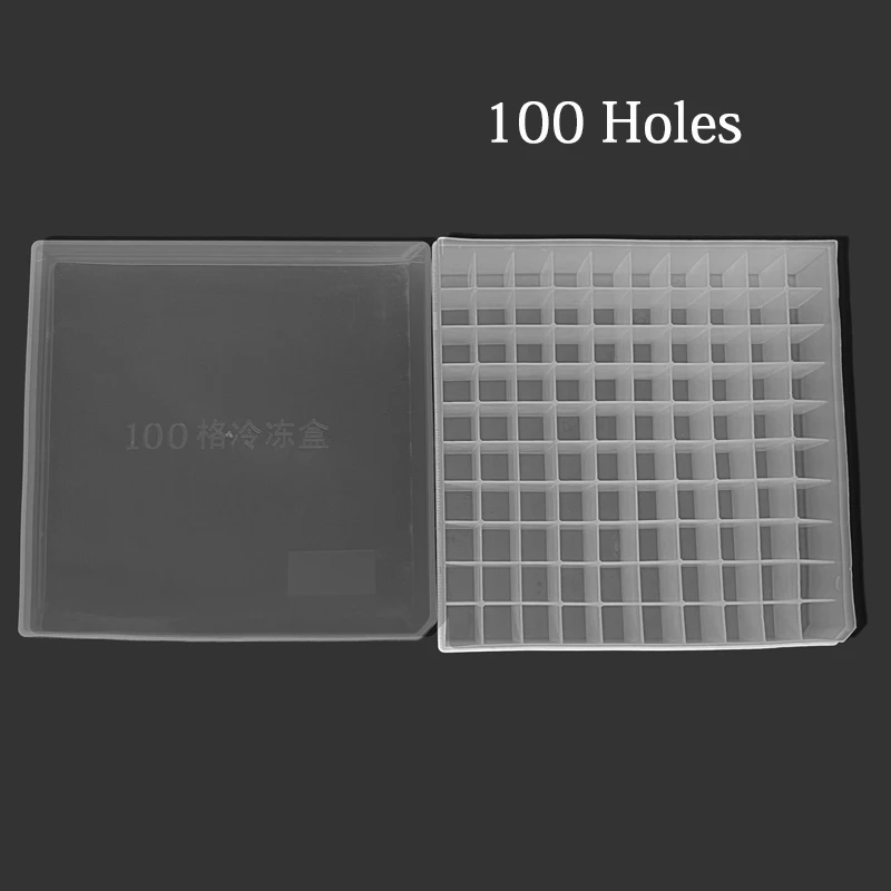 lab Plastic Freezer Box For 1.5ml/2ml Freezing Tube Lab Experiment Box 100 Holes cell freezing container
