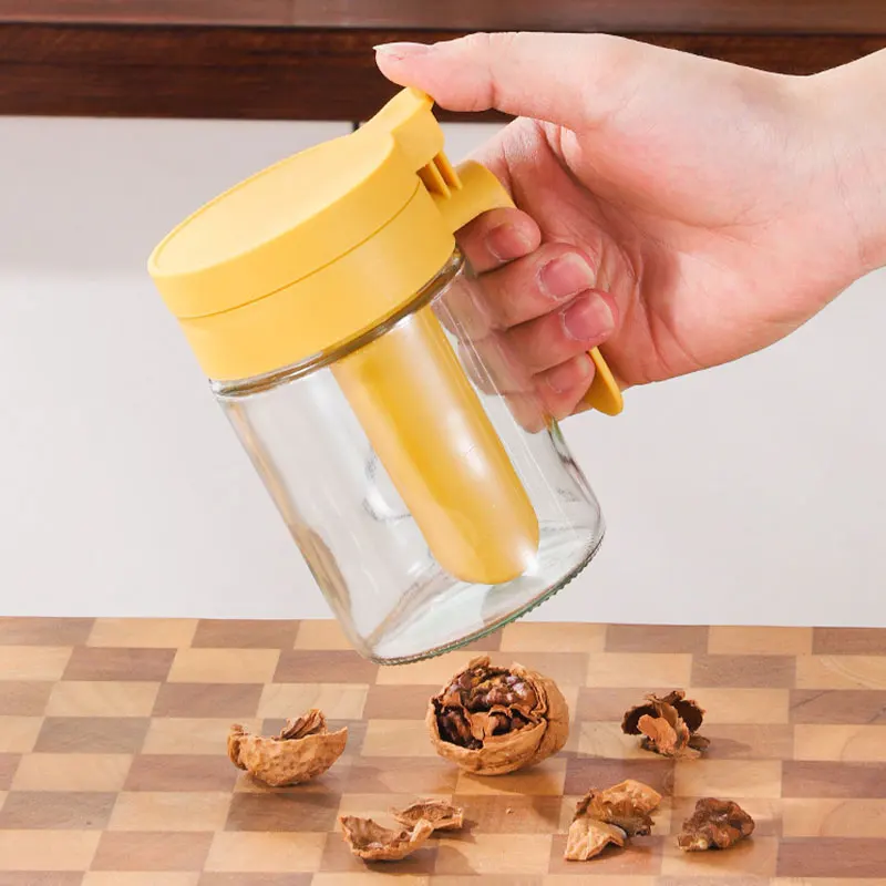 Kitchen Moisture-Proof Seasoning Jar Glass Salt Container Spice Bottle With Spoon Separation Household Seasoning Can