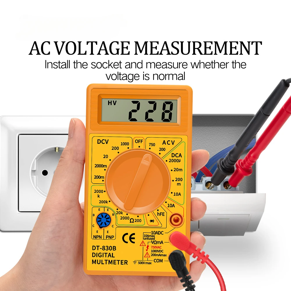 LCD Auto Range Digital Voltmeter Multimeter Ohmmeter Volt Tester Electrical Instrument Analysis Instrument 2