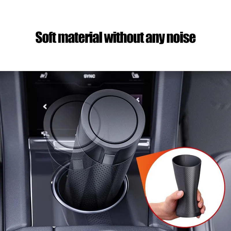 Car Trash Can Soft No noise Mini Auto Dust Organizer Interior Rubbish Bag Garbage Container Storage Box Bucket