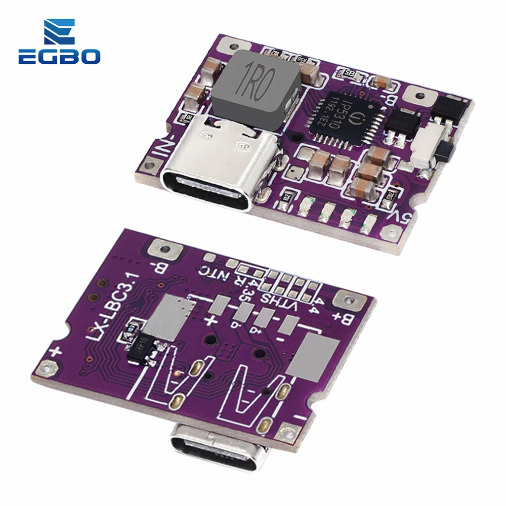 1~10 Stück IP5310 Typ-C USB-A 5V 3,1A Boost-Konverter Step-Up Strommodul Powerbank-Zubehör mit Schalter und LED-Anzeige – Detail 13