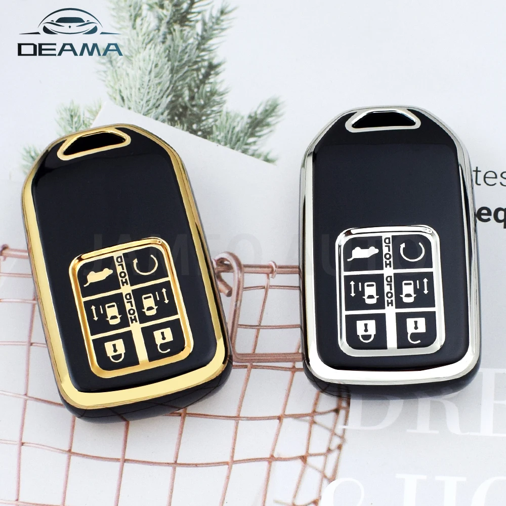Chiave A Distanza A 6 Pulsanti Smart Keyless Tpu Car Key Case Cover Per Honda Odyssey Case Protector Key Cover Accessori Per Auto Portachiavi