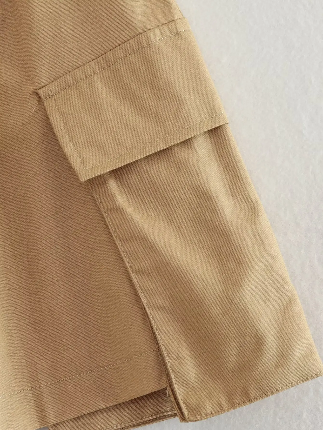 Withered Ins Fashion Blogger High Street Sexy Bermuda Shorts High Waist Pocket Cargo Khaki Retro Culottes Women