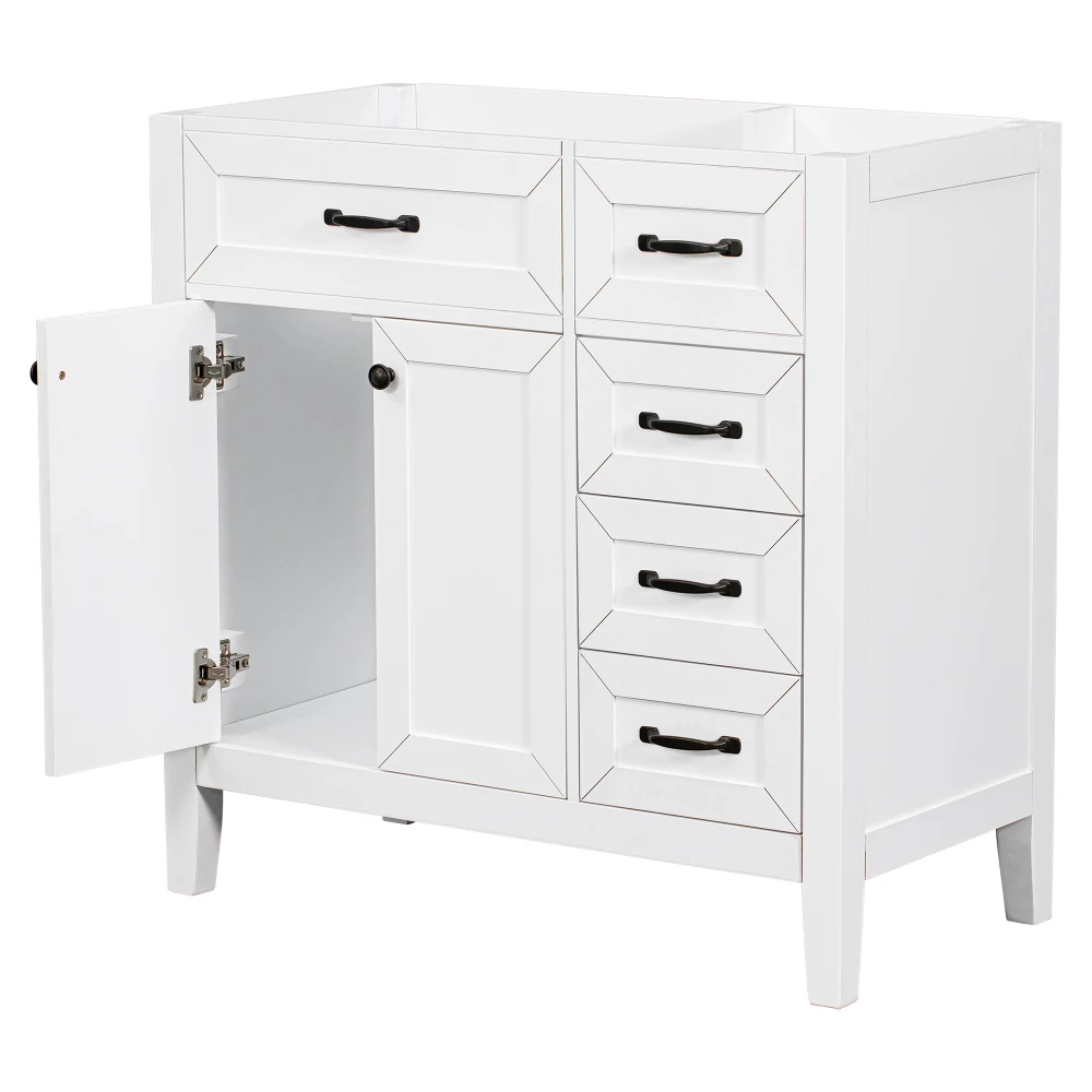 36" Bathroom Vanity with Sink Combo, White Bathroom Cabinet with Drawers, Solid Frame and MDF Board 6