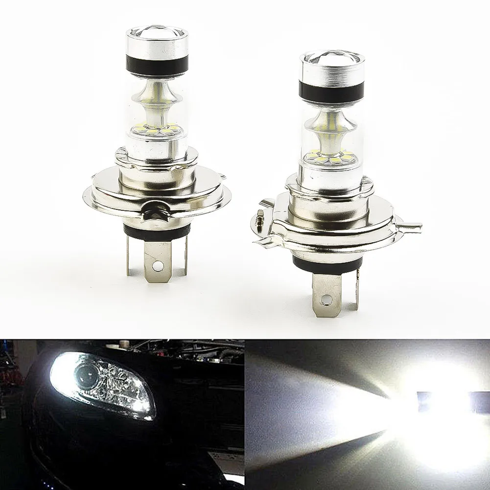 2pcs Car H4 8000K High/Low Beam 20-LED Fog Light Driving DRL Bulb White Lamps Car Accessories DC 12V-24V 2pcs car h4 8000k high low beam 20 led fog light driving drl bulb white lamps car accessories dc 12v 24v