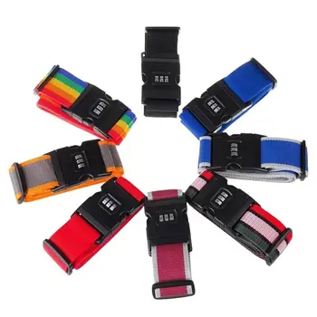 Adjustable Luggage Straps Travel Baggage Ties Portable Hanging Buckle Straps Suitcase Bag Straps Belts Lock Hooks