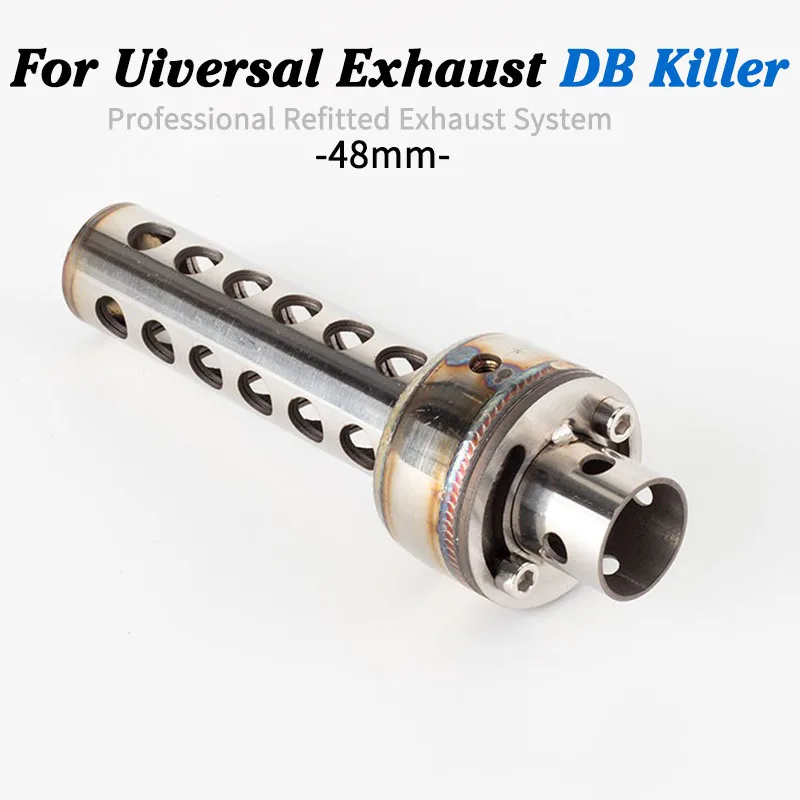 오토바이 범용 배기관 수정 48MM 조정 가능한 플러그 머플러 DB 킬러 R25..