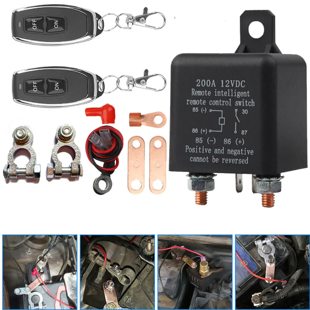 Interruttore Relè Batteria 12V Doppio Telecomando Relè Di Scollegamento Batteria Auto Interruttore Di Spegnimento Batteria Antifurto Isolatore Batteri