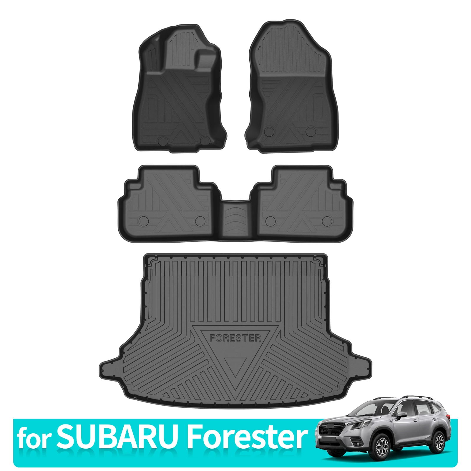 

Автомобильные коврики для ног, подкладка для багажника для SUBARU Forester 2019-2021, всесезонные аксессуары из ТПЭ для левого руля