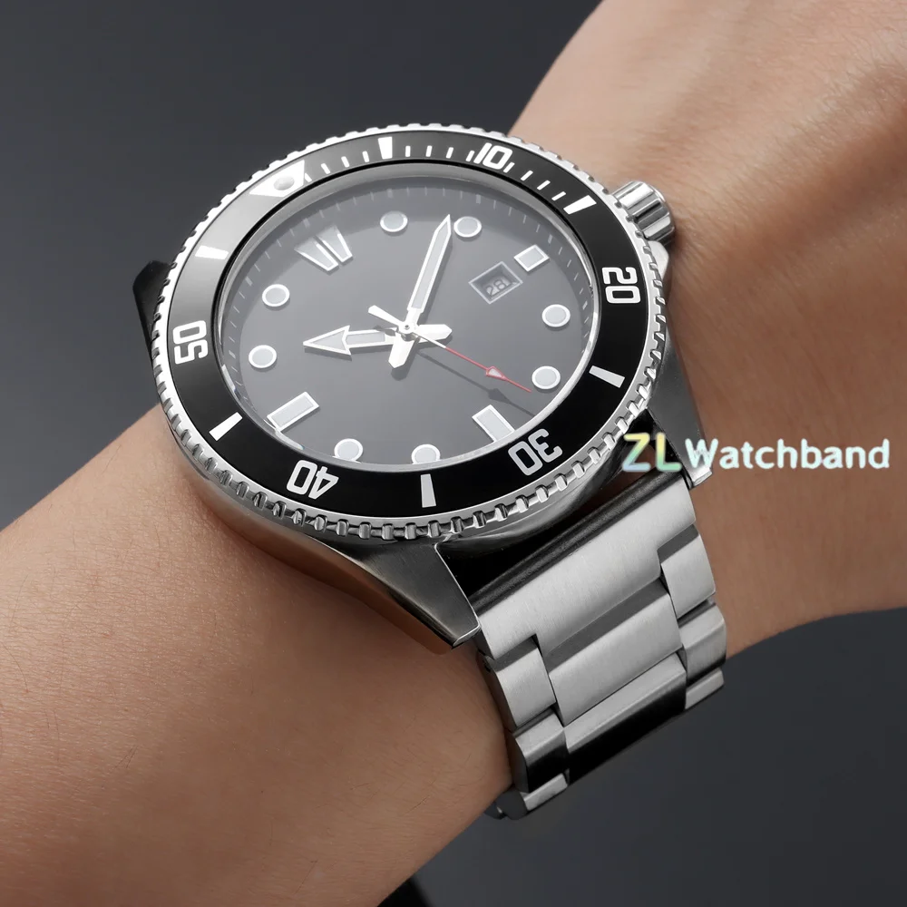 Stainless Steel Silver Watch Strap with Metal Folding Buckle
