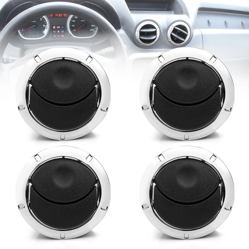 Kit 4 Prese Aria Condizionato Auto Per Renault Duster, Dacia Logan, Sandero, Opel - Griglia Copertura ABS Argento - Foto 13