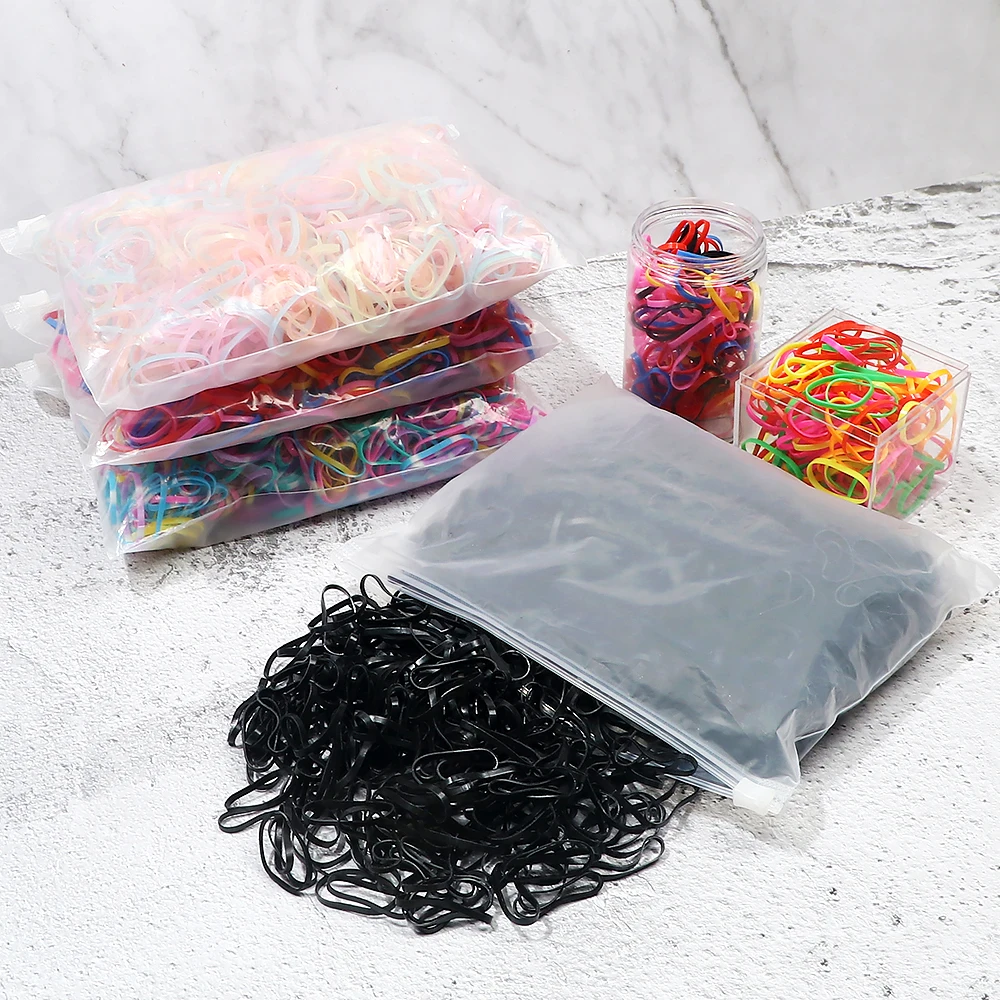 500 teile/paket Bunte Einweg Elastische Haarbänder für Kind Mädchen Scrunchie Gummiband Haar Zubehör Haar Krawatten Pferdeschwanz Halter – Detail 10