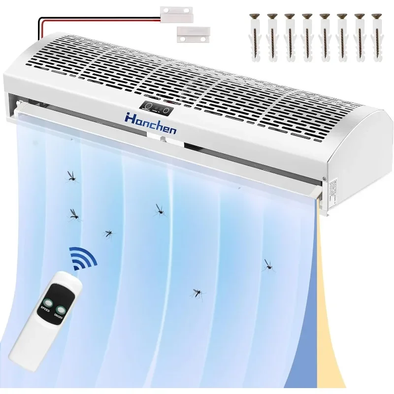 Hanchen 36 Inch Air Curtain 【 NEW VERSION】 Magnetic Door Switch 2 Speeds 1527/1292 CFM Uncooled