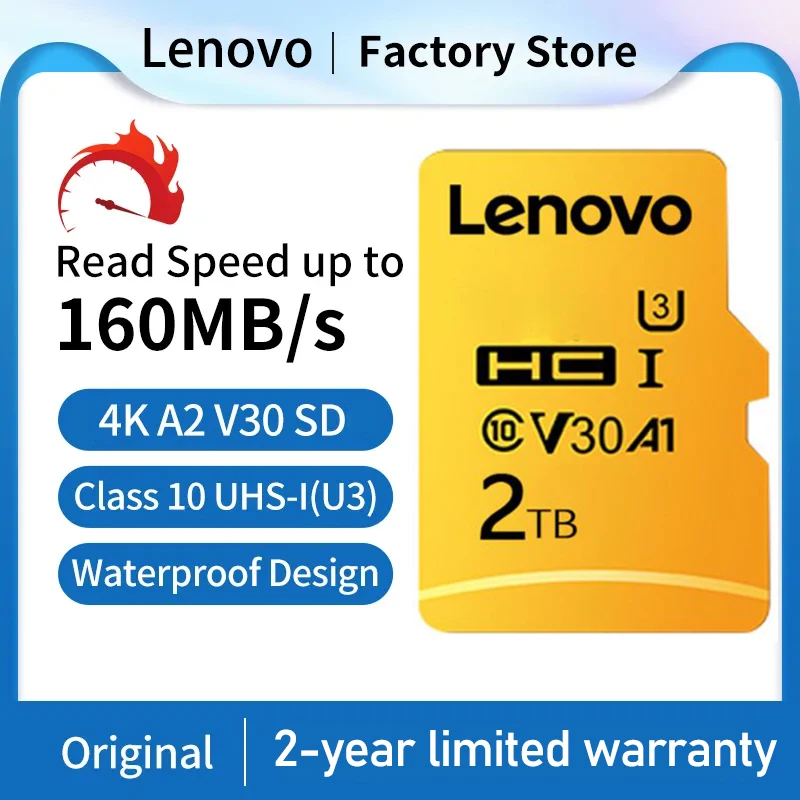 Lenovo High Speed 2Tb Micro Tf Sd Card 1Tb 512Gb 256Gb Class10 Sd/Tf Flash Memory Card 128Gb 64Gb 32Gb 16Gb Cellulare